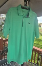 NWT Under Armour Heat Gear Men's Polo Golf Shirt Size XL Green with UA logo