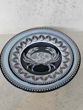 Melamine Seashore Cottage Decor Crab Seashell Plate Set 10 3/4"
