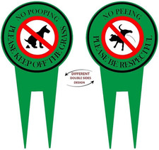Double Sided No Pooping Dog Sign No Peeing Dog Sign with Stake Stop Dogs from Po
