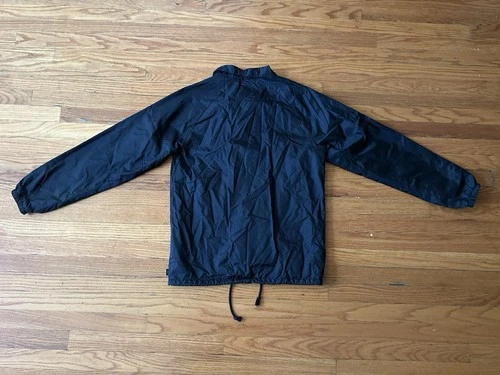 VANS Off The Wall Custom Classics Coach Windbreaker Jacket Black Snap SizeM NWOT image 3