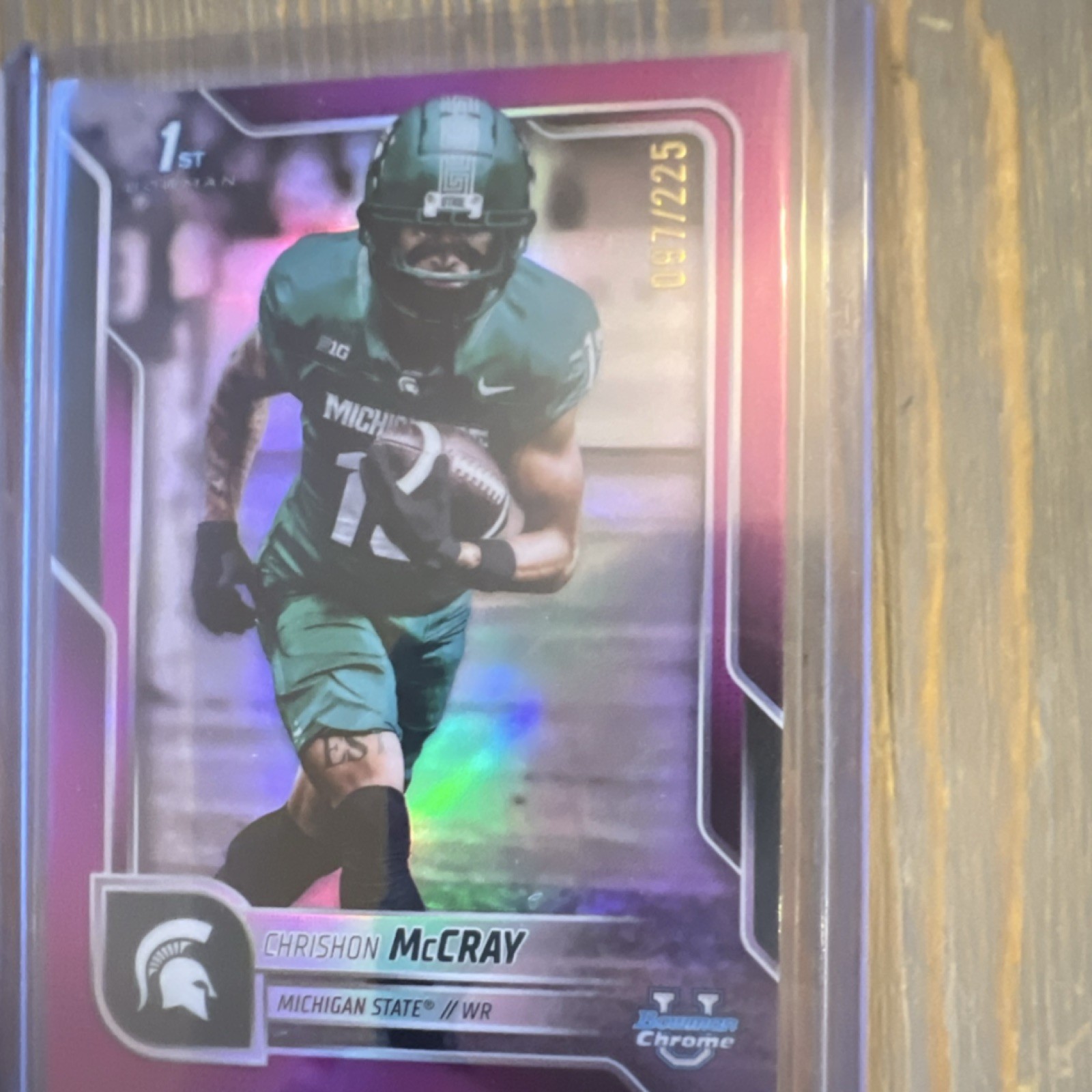 Topps Bowman Univ Chrome 2025 Chrishon McCray RC  097 /225 #155 MSU NCAA