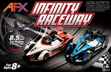 AFX Infinity HO Scale Slot Car Race Set Mega G+ Formula N Cars 8.5 Ft. AFX22033
