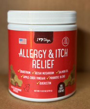 Allergy  Itch Relief for Dogs Pork Flavor 90 Soft Chews Exp 12/26