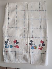 VTG Disney Babies Mickey Minnie Mouse Flannel Crib Receiving Blanket 38  x25  
