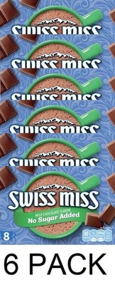 Swiss Miss No Sugar Added Milk Chocolate Hot Cocoa Mix (8) 0.73 oz Packts 6 PACK