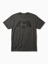 Batman v Superman Dawn of Justice Men  s XL Charcoal Logo T-Shirt DC Comics NWT
