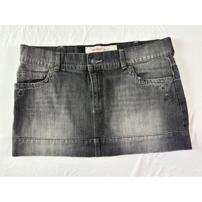Vintage Mossimo Denim Micro Mini Skirt 10 Distressed Y2K Grunge Cowboy Rodeo