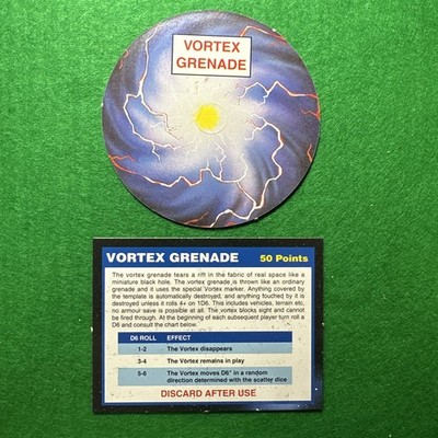 Games Workshop 90er Warhammer 40k 2nd 90s Vortex Grenade Blast Marker Wargear  