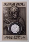 1/10th oz Fine Silver Round Tactical Skeleton .999 Fine Silver Coin In Capsule
