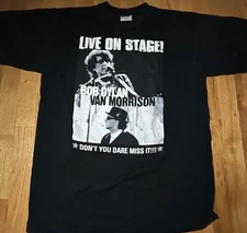 Bob Dylan Van Morrison T Shirt Live On Stage 1998 Adult Men's XL Black