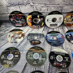 Xbox Video Games Lot Of 60 - Untested / 1 Xbox Brand Cd Holder Some Cases.