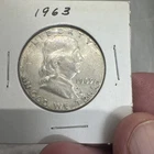 1963 Ben Franklin-Half Dollar -90% Silver-  Silver Coin