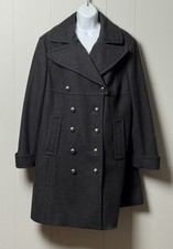 Covington Women’s Wool Blend Charcoal Double-Breasted Pea Coat Size 16-18W
