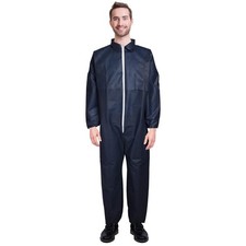 Dark Blue Disposable Polypropylene Coveralls 55 GSM 50 Count 2X-Large