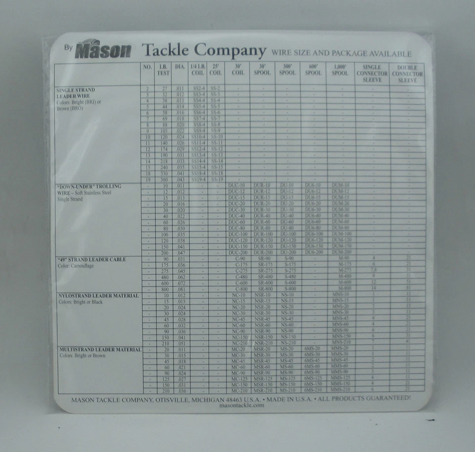 Mason BMC-45 sin recubrimiento multihilo-7 marrón siete hilos 45 lb prueba 30 ft Foto 2 de 2