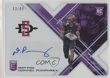 2017 Elite Draft Picks Status Purple Die-Cut 63/99 Donnel Pumphrey #183 Auto 2ck
