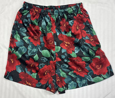 Victoria  s Secret Women  s Gold Label Floral PJ Sleep Shorts M Red Vintage 90s