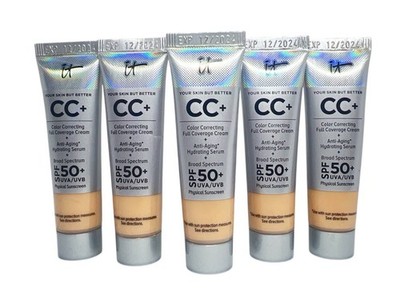 IT Cosmetics CC+ Cream SPF 50+ Travel 12mL Lot of 5 - Medium Beige