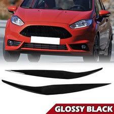 Pair Headlight Eyebrows Eyelid Lids Cover Fit For Ford Fiesta MK7 MK7.5 2012-17