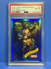 2025 Topps Chrome Marvel HERCULES #163 Blue Refractor /299 PSA 8