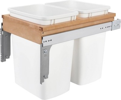 Rev-A-Shelf Top Mount Double Pullout Under Cabinet Trash Can, 35 Qt