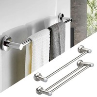 Stainless Steel Towel Rail Single/Double Bar Towel Rail Rack Holder Wall Mounted