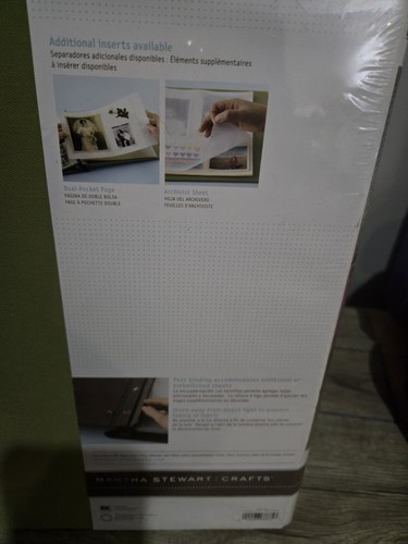 NEW Martha Stewart Scrapbook Album - 10 Dual Pocket Post Bound 12" x 12” Green - Picture 2 of 3