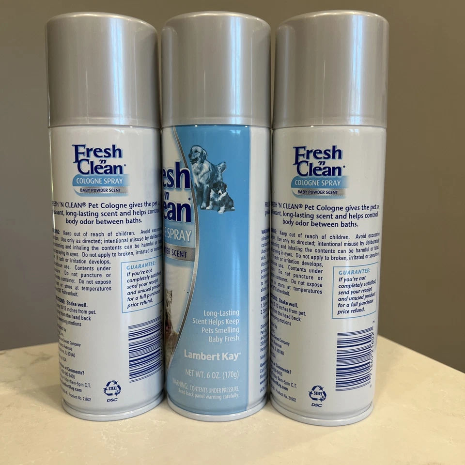 Polvo para bebé en aerosol de colonia fresco y limpio paquete de 3 mascotas Ag Lambert Kay Foto 2 de 2