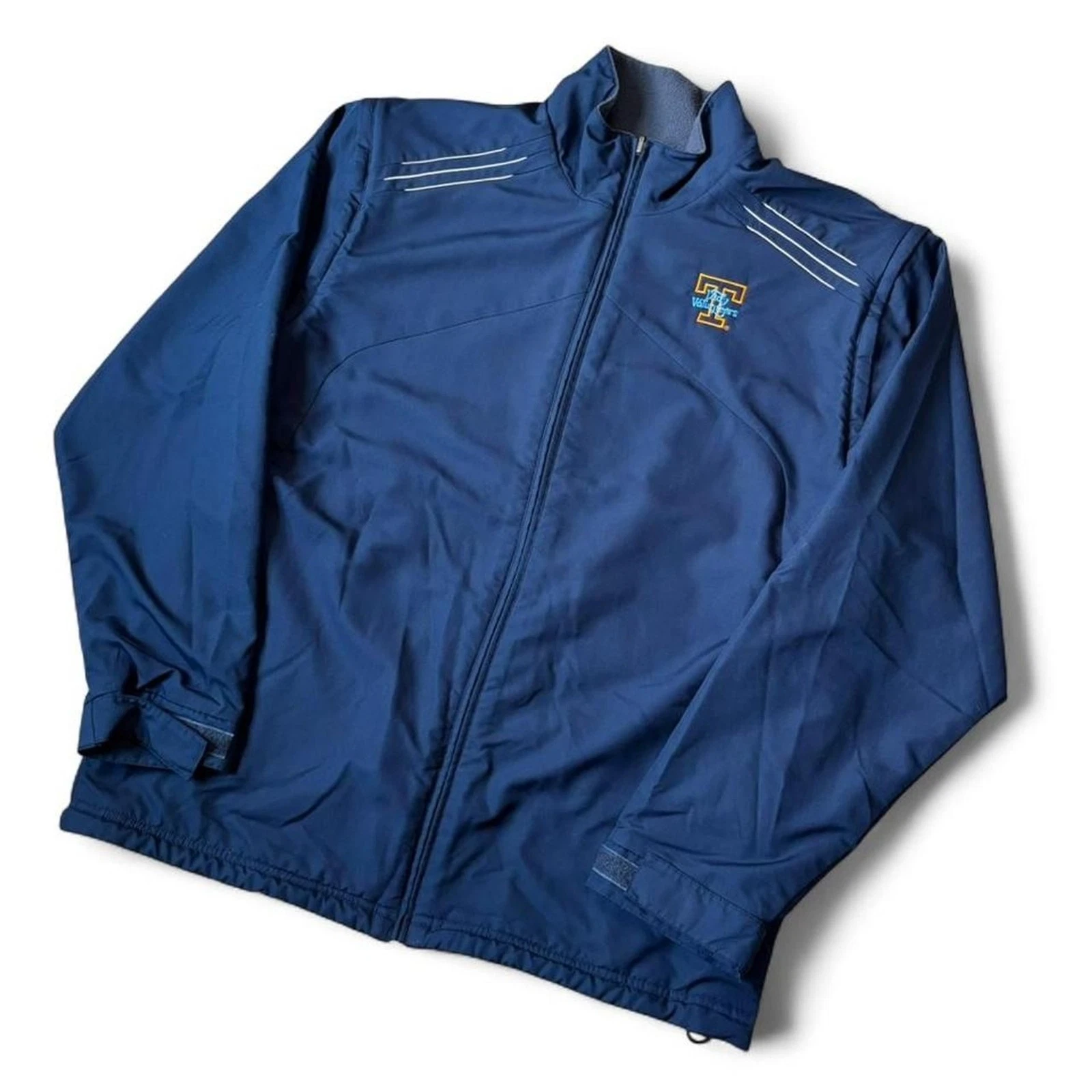 Vintage Y2K Adidas Windbreaker Jacket Mens Sz M Navy Tennessee Lady Volunteers