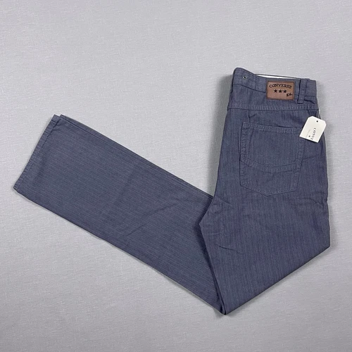 Converse John Varvatos Pantalone Uomo 34 Chuckin Slim Navy Bottone Fly NUOVO CON ETICHETTE!