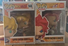 Funko Pop Dragon Ball Goku & Gogeta Bundle damaged box 