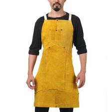 Cowhide Welder Apron Welding Work Shop Apron Barbecue Apron Adjustable