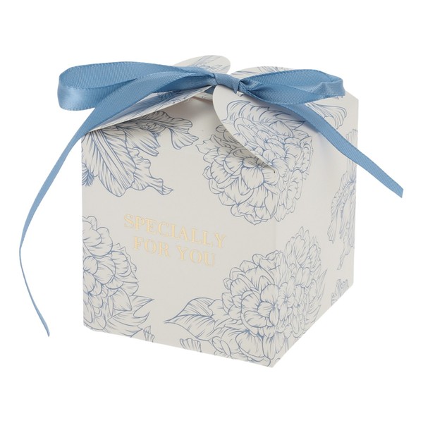 20 StüCk Geschenkboxen, SüßIgkeiten-Geschenkbox Mit Schleife, 7X7X7Cm, Blau-image