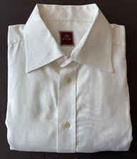 Eton of Sweden Dress Shirt Mens 17 - 33 Solid White French Cuff 100% Cotton