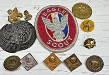 Lot BSA Vintage Boy Scout EAGLE Patch Pins Boy Scouts of America CUB Bobcat