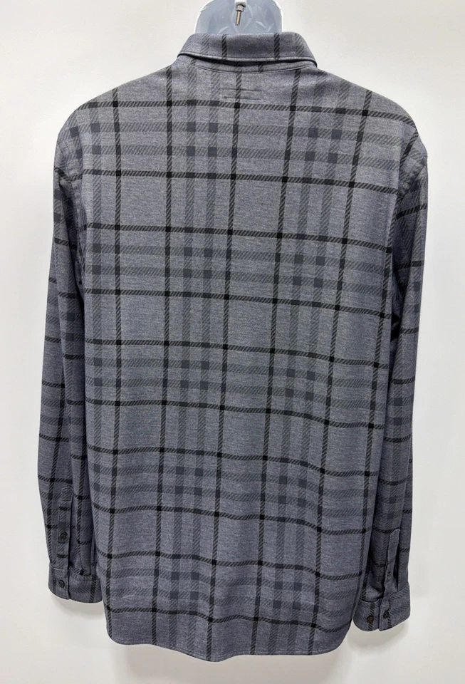 Camisa negra a rayas tejida SoHo Express para hombre talla mediana alta Foto 2 de 4