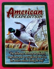 1 Single Wide Swap Playing Card American Expedition Mallard Duck & Quote