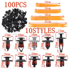100 Rivets Set Car Bumper Fender Plastic Fastener Clips + Tools For Honda Accord