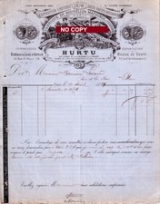 Document du 11/04/1884 HURTU Machines à coudre - Paris 75