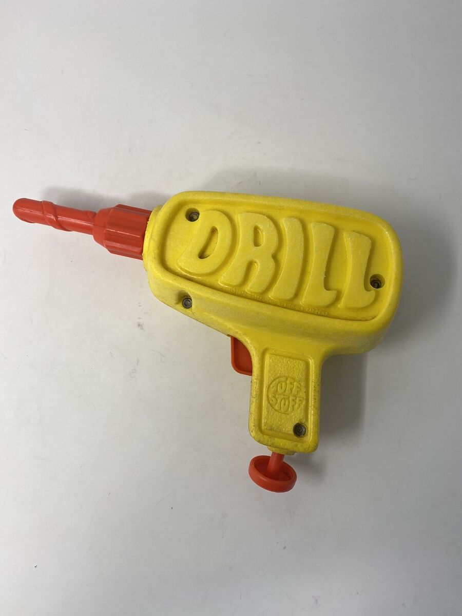 Vintage 1972 Mattel Tuff Stuff Yellow Plastic Drill WORKS Vintage 1972 Mattel Tuff Stuff Yellow Plastic Drill WORKS