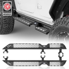 2 Pcs Nerf Side Step Bars Steel Running Boards Fit Jeep Wrangler Jk 07-18 4-door