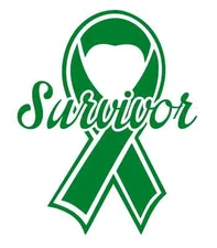 Custom 4"x5" Emerald Ribbon-LIVER Cancer Awareness/Survivor-Vinyl Decal sticker