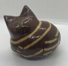Cat Trinket Box Hand Painted Lacquered Paper Mache Vintage Museum Of Art