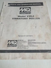 Multiquip V30-4 Vibratory Roller Parts Operation Owners Manual Book Catalog MQ