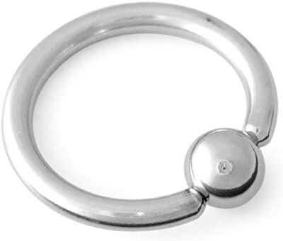 12G 316L STEEL CAPTIVE BEAD RING CBR HOOP MALE GENITAL Prince Albert PIERCING