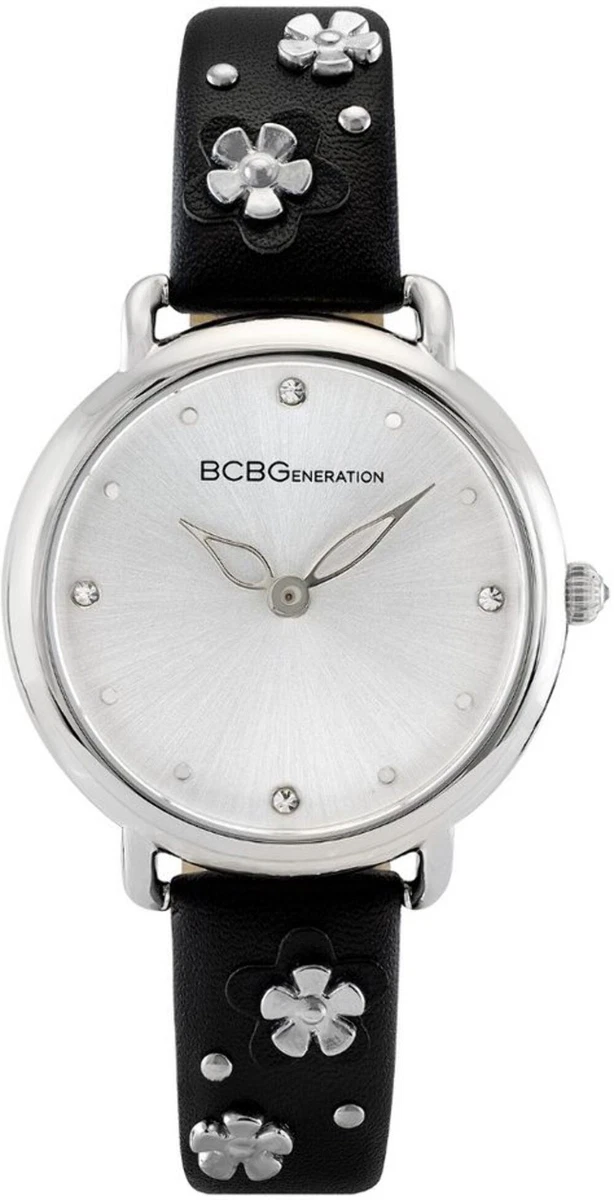 BCBGeneration Austrian Crystal Japanese Movement Gray Floral Vegan Leather Strap BCBGeneration Austrian Crystal Japanese Movement Gray Floral  main image 4