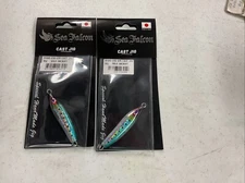 (2) Sea Falcon Metal Jig Cast 30 Grams (Holo Anchovy) HANDMADE JAPAN “Save”