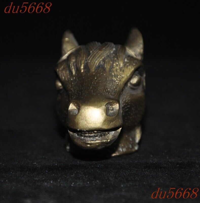 2.4"China bronze Feng Shui Chinese Zodiac Lucky wealth animal horse