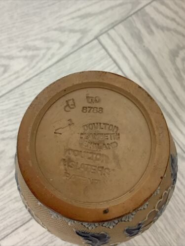 Royal Doulton Salter Stoneware Painted Jug 1898-1899 Floral Fleur-de-lys @bri #D - Picture 8 of 11