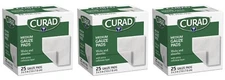 Lot of @ Curad Sterile Medium Pro-Gauze Gauze Pads 3" x 3", 25 ea, 3 pack